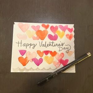 Hand lettered and painted Valentine’s Day Card